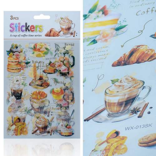 Gift To Love | Sticker 3 Pcs A Cup Of Coffe Time Series | Code : WX-SK