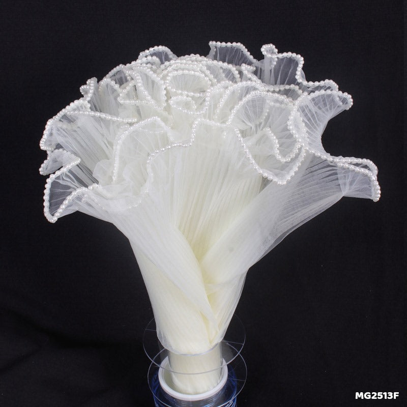 Gift To Love | Wrapping Paper Net Wrinkled With White Ball Chain | Color : Off White | Code : MG2513F