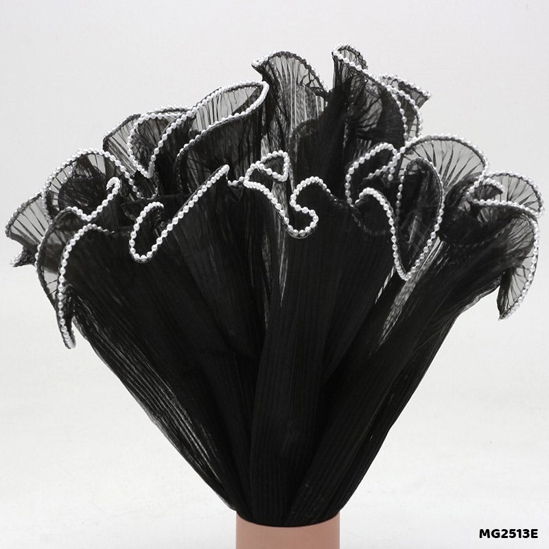 Gift To Love | Wrapping Paper Net Wrinkled With White Ball Chain | Color : Black | Code : MG2513E