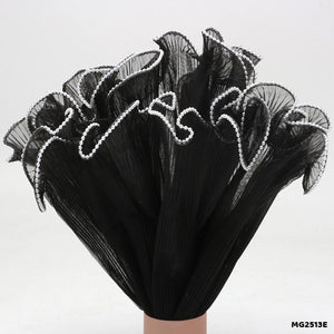 Gift To Love | Wrapping Paper Net Wrinkled With White Ball Chain | Color : Black | Code : MG2513E
