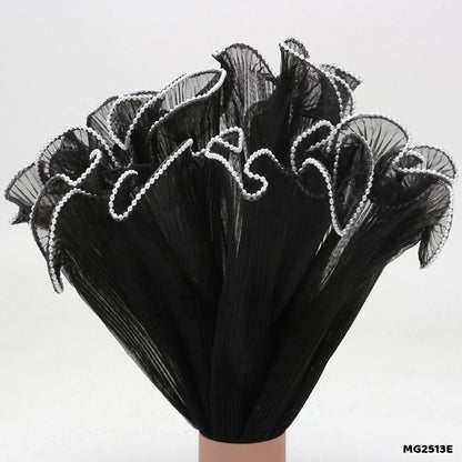 Gift To Love | Wrapping Paper Net Wrinkled With White Ball Chain | Color : Black | Code : MG2513E