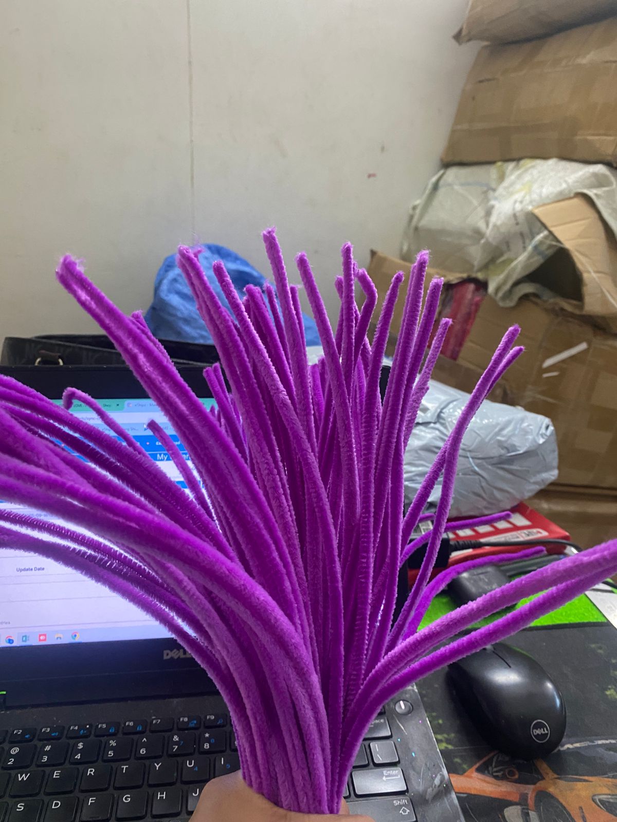 Craft Pipe Cleaner Plain (100 Pcs 1 Packet Dark Purple)