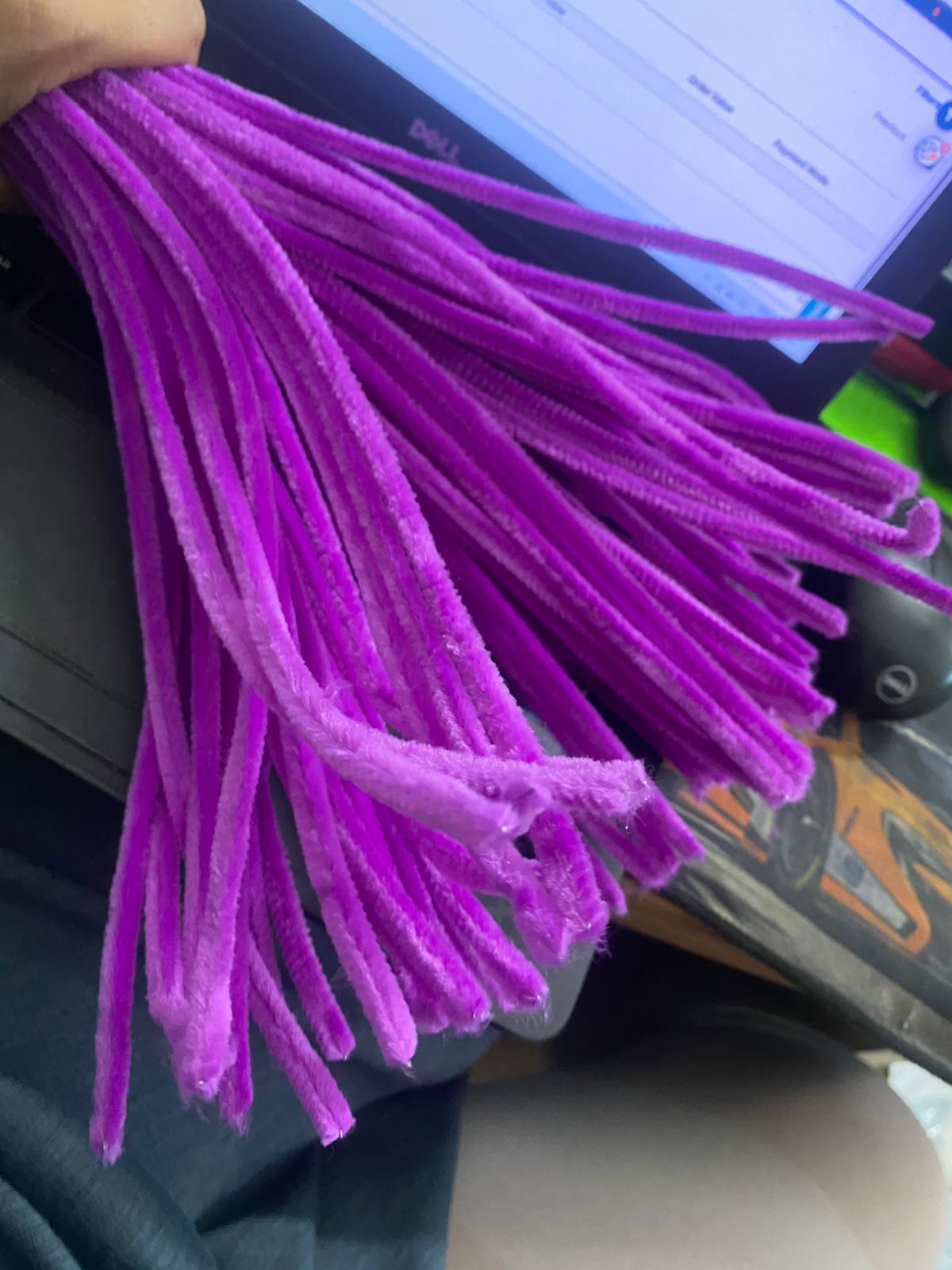Craft Pipe Cleaner Plain (100 Pcs 1 Packet Dark Purple)