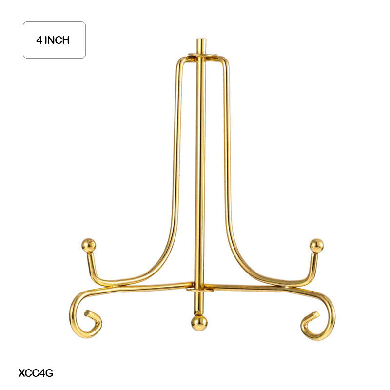 Frame Holder Display Stand Iron Gold 4 Inch
