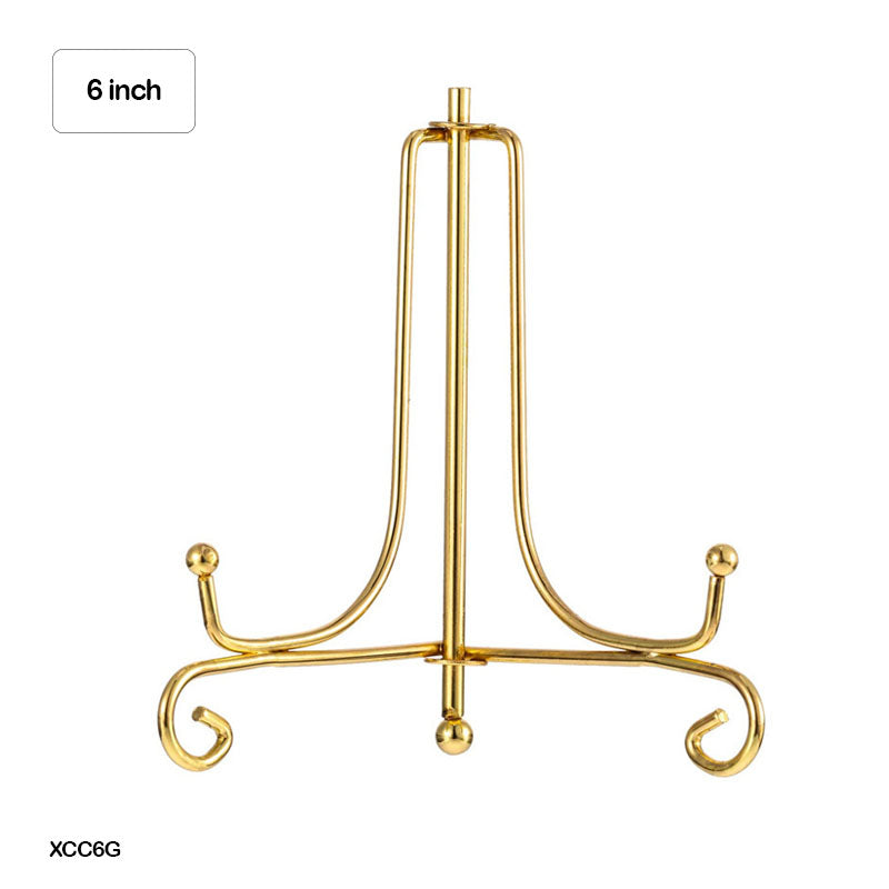 Frame Holder Display Stand Iron Gold 6 Inch
