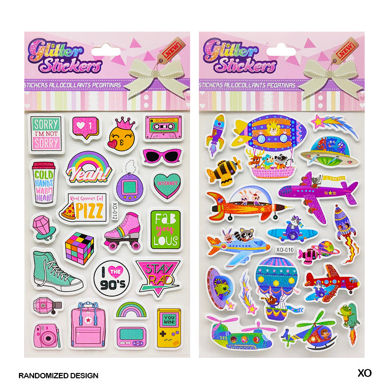 Gift To Love | Eva Glittery Kids Cartoon Funny Sticker | Code : XO