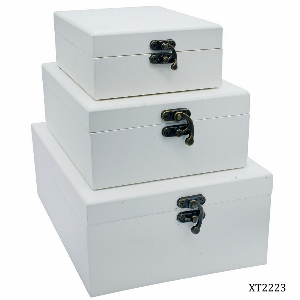 Gift To Love | Wooden Empty Box | Color : White | Pcs : 3 Pcs | Code : XT2223
