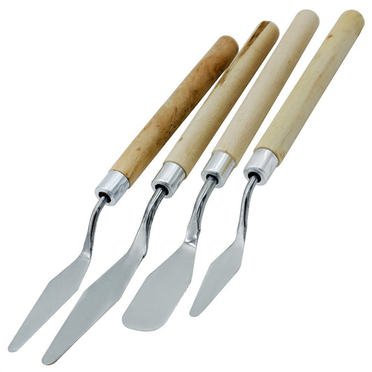 Gift To Love | Painting Knife Wooden Handle | Pcs : Set Of 4 Pcs | Code : Y-801