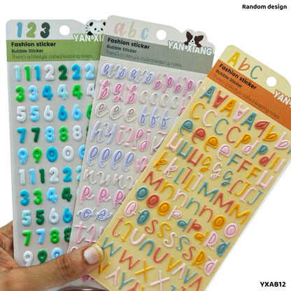 Gift To Love | Fashion Bubble Alphanumeric Sticker | Code : YXAB12