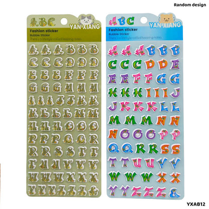 Gift To Love | Fashion Bubble Alphanumeric Sticker | Code : YXAB12