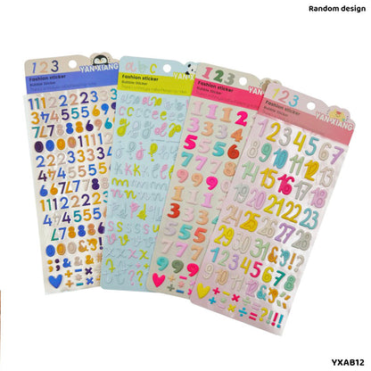 Gift To Love | Fashion Bubble Alphanumeric Sticker | Code : YXAB12