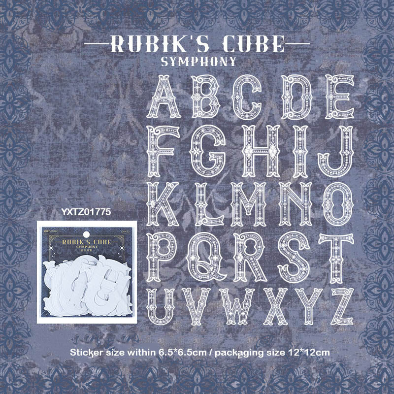 Yktz01775 Rubiks Cube Embossed Lette Sticker 26Pc