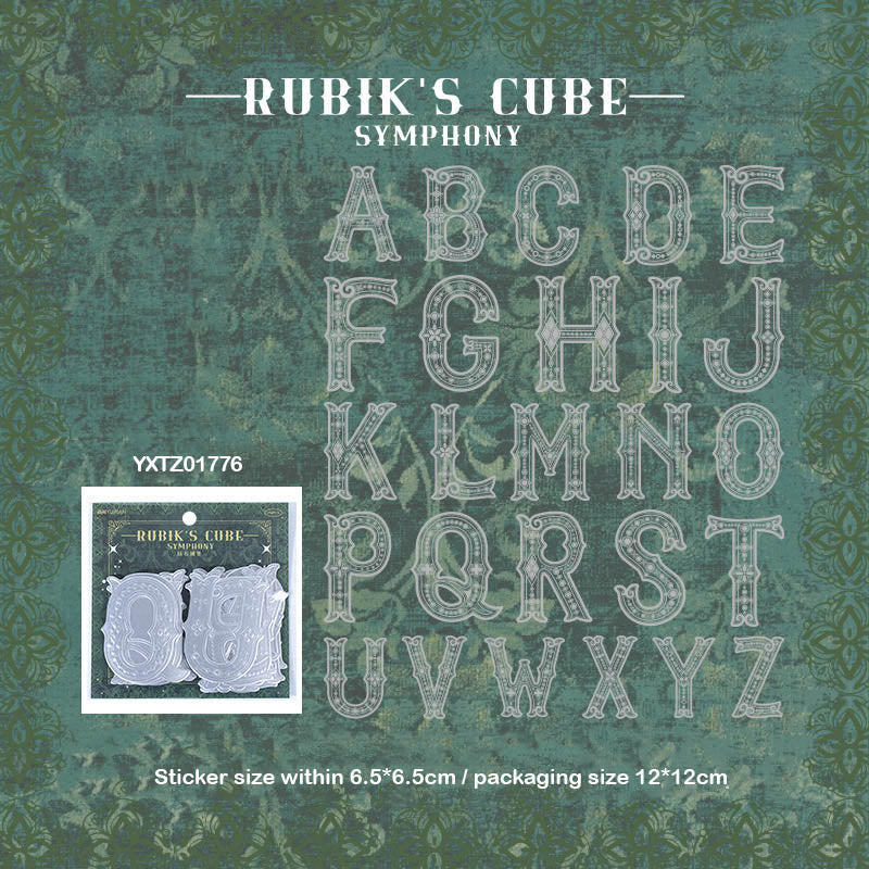 Yktz01776 Rubiks Cube Embossed Lette Sticker 26Pc