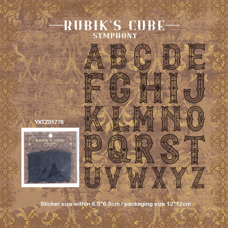 Yktz01778 Rubiks Cube Embossed Lette Sticker 26Pc