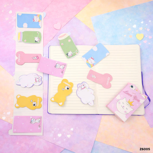 Gift To Love | Cute Design Sticky Marker | Pcs : 6 In 1 | Code : Z6005