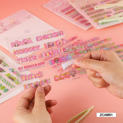Gift To Love | Cute English Font Sticker | Pcs : 4 Pcs | Code : ZCAM81