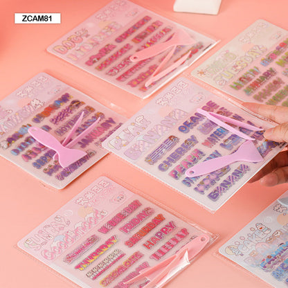 Gift To Love | Cute English Font Sticker | Pcs : 4 Pcs | Code : ZCAM81