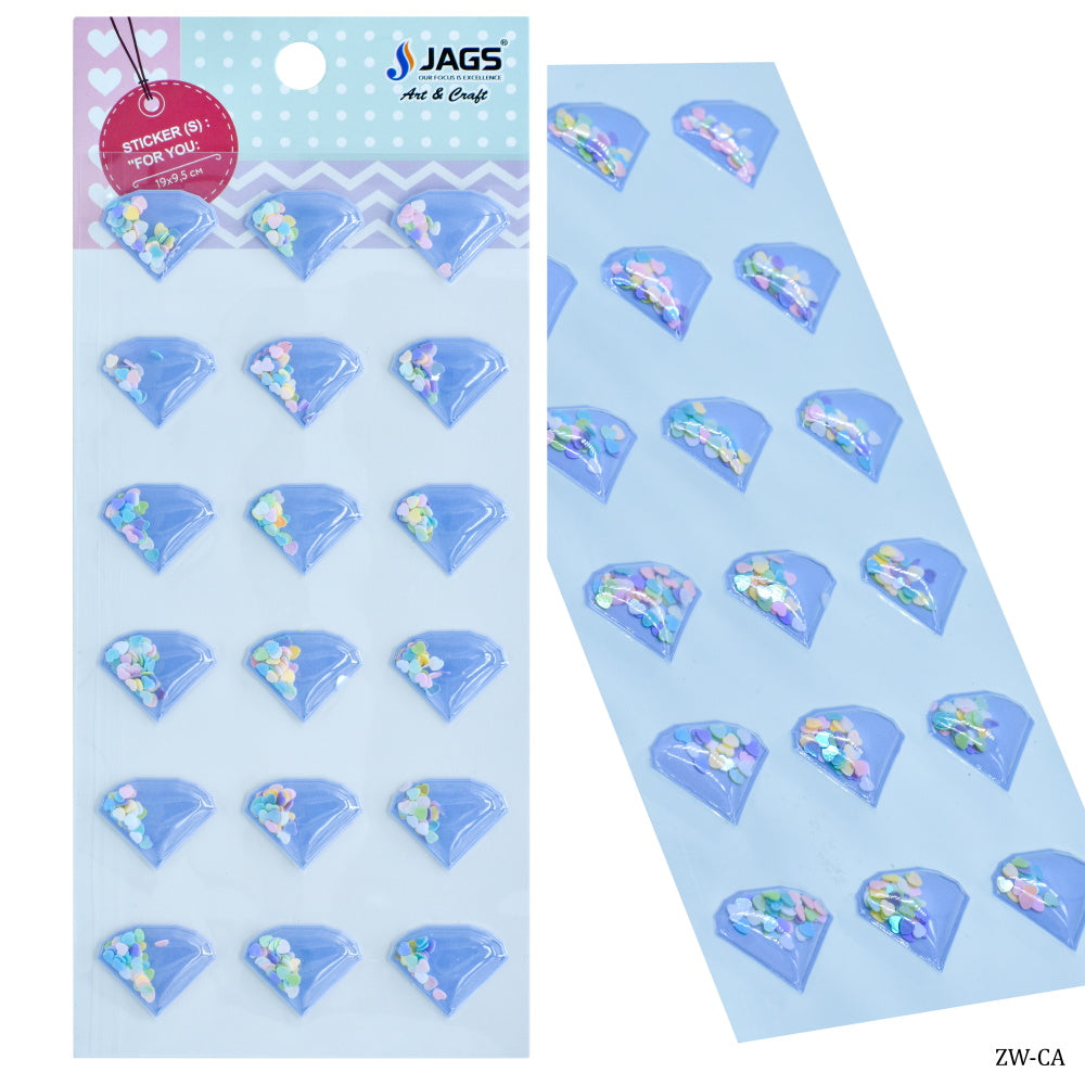 Gift To Love | Heart With Sequins Sticker | Code : ZW-CA