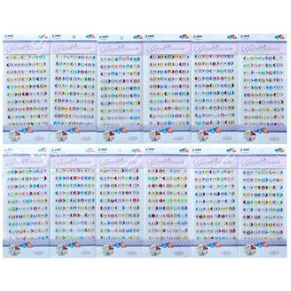 Gift To Love | Moon & Flower Gem Stones Sticker | Color : Multicolour | Code : ZW-DC