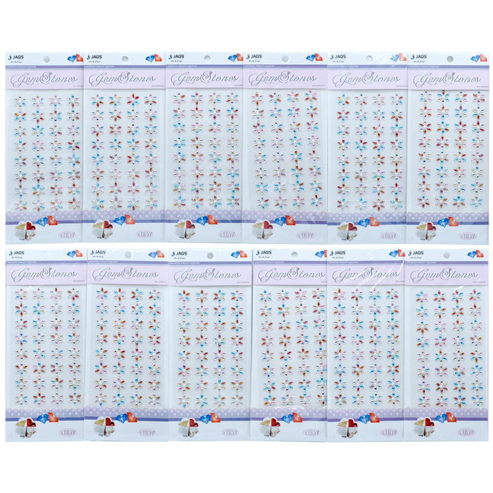 Gift To Love | Flower Gem Stones Sticker | Color : Multicolour | Code : ZW-DD