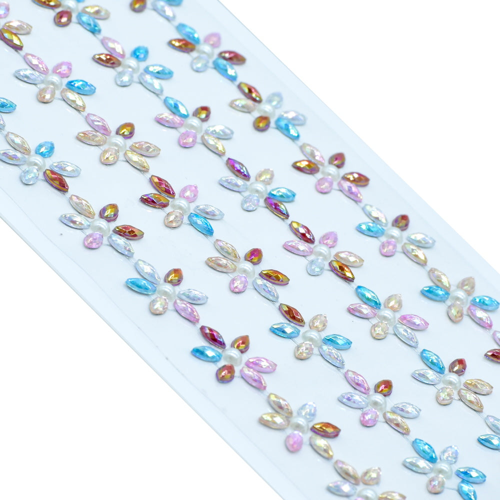 Gift To Love | Flower Gem Stones Sticker | Color : Multicolour | Code : ZW-DD
